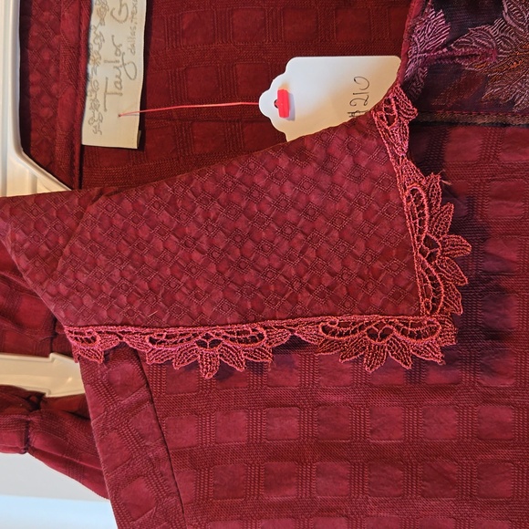 Burgundy Silk 80s/90s vintage pantsuit - Picture 6 of 7